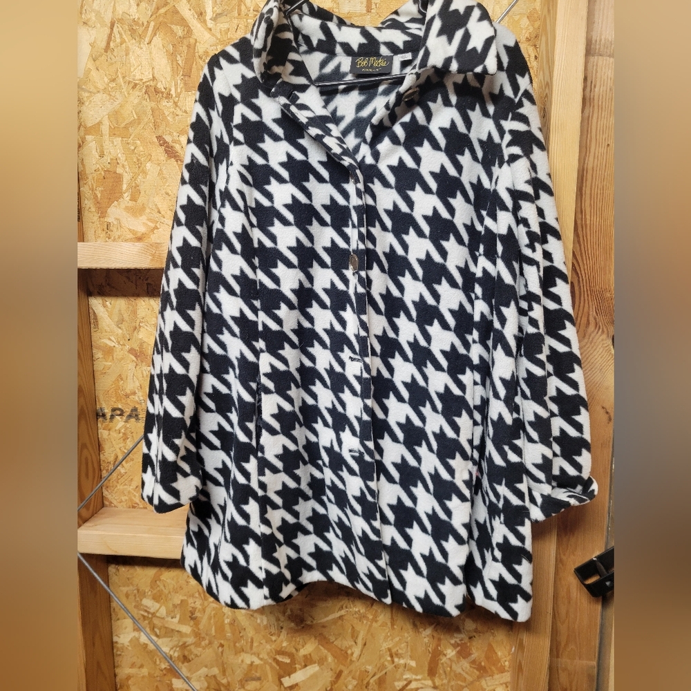 Bob‎ Mackie Vintage Houndstooth Coat Womans Size Medium